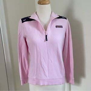 Vineyard Vines Pink and Navy Quarter Zip Pullover